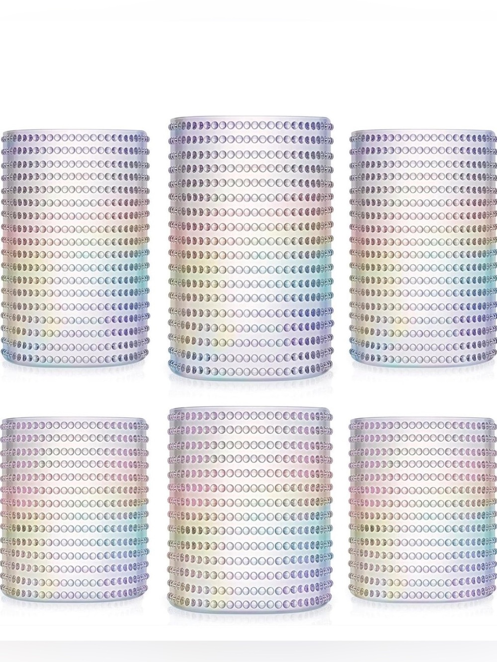 Foaincore 6 Count Hobnail Drinking Glasses Set Vintage Glassware